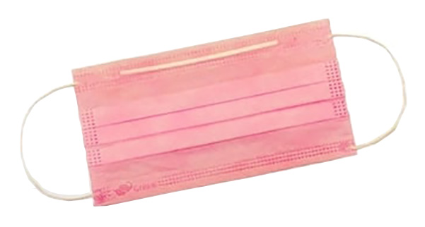 Купить Маска СпецМедЗащита трехслойная с резинками розовая 50 шт., розовый