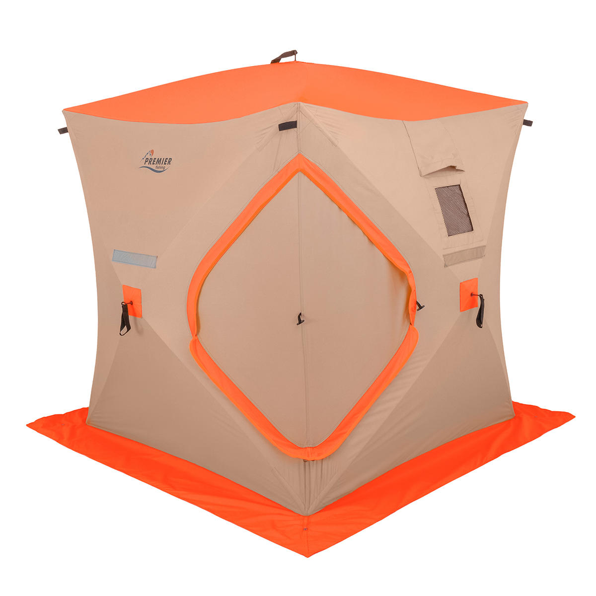 Палатка зимняя Premier Fishing Куб 1,5х1,5 м оранжево-коричневая