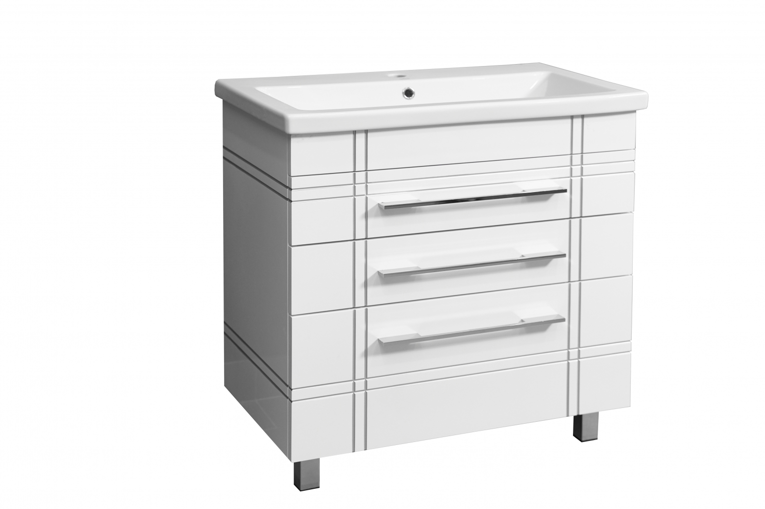 

Тумба с раковиной Stella Polar Опера 80 напольная, белая/патина серебро SP-00000015+UM-COM