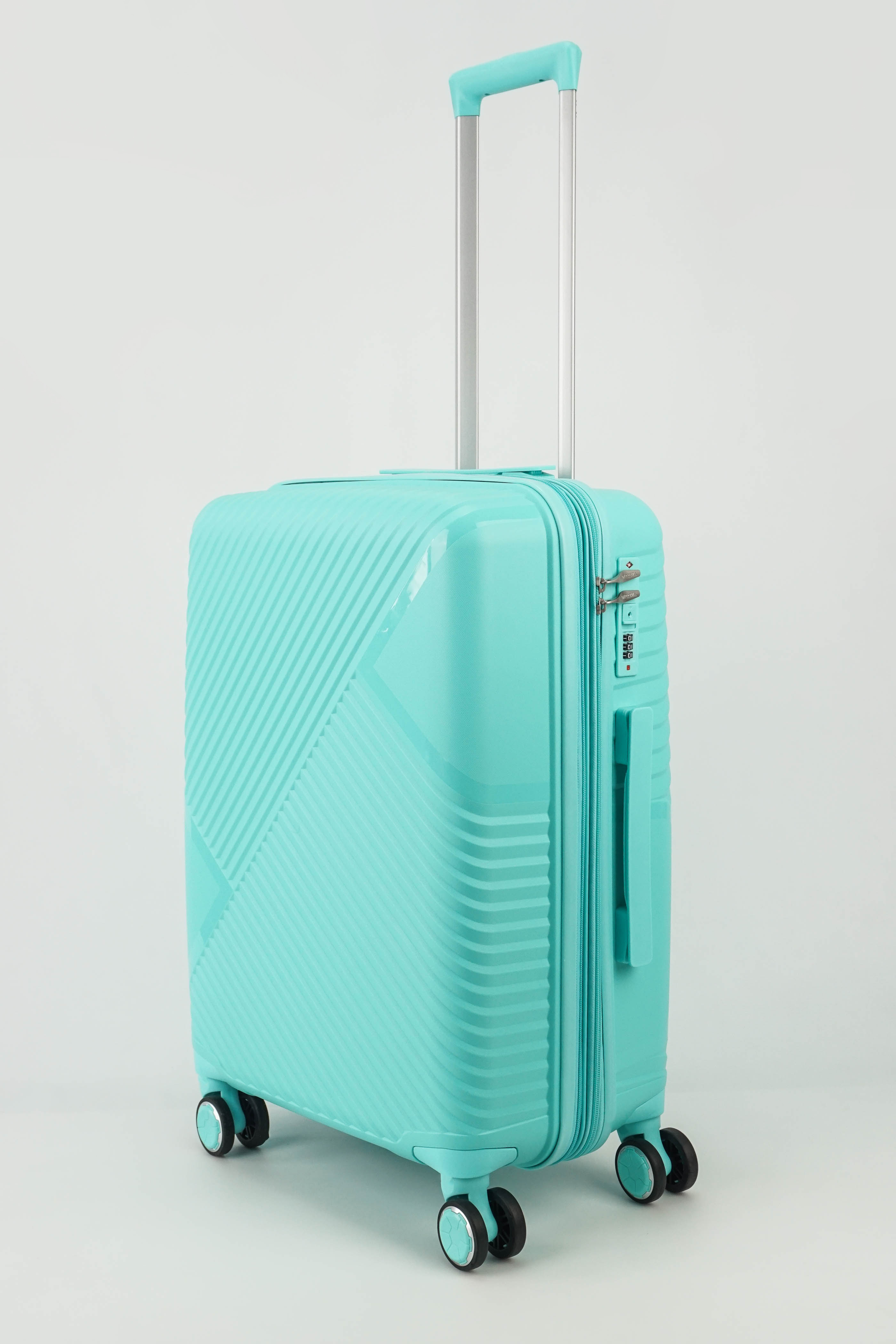 Чемодан унисекс Sweetbags Диагональные линии бирюзовый 62x40x25 см 7490₽