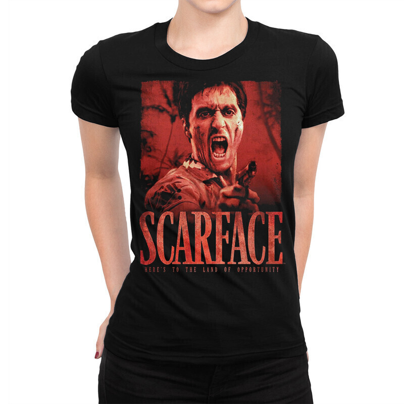 

Футболка женская Dream Shirts Лицо со шрамом Женская 10007161 черная S, Лицо со шрамом Женская 10007161