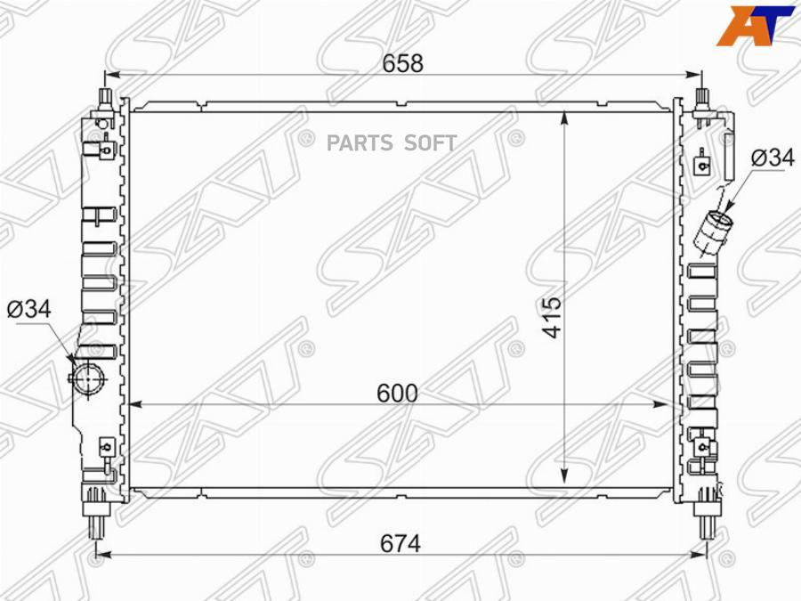 

SAT Радиатор CHEVROLET AVEO 1.2 08-