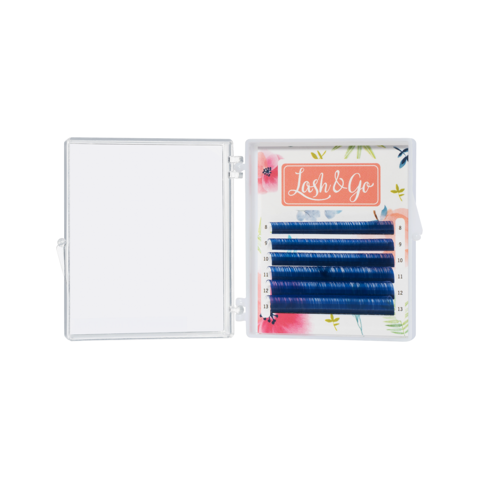 

Цветные ресницы Lash&Go микс Синие 6 линий D 0.07 8-13, Синий