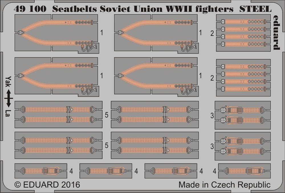 

Фототравление Eduard 49100 ремни безопасности Soviet Union WWII fighters STEEL 1/48
