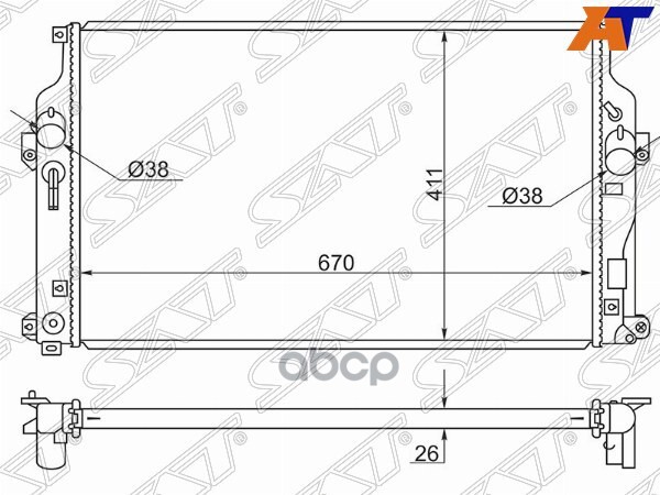 

SAT Радиатор TOYOTA RAV4 13- 2ADFHV