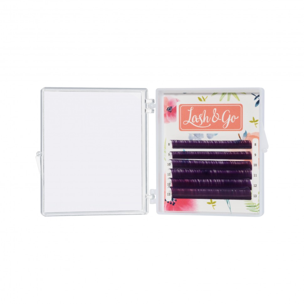 

Цветные ресницы Lash&Go микс Фиолетовые 6 линий C 0.07 7-12, Фиолетовый