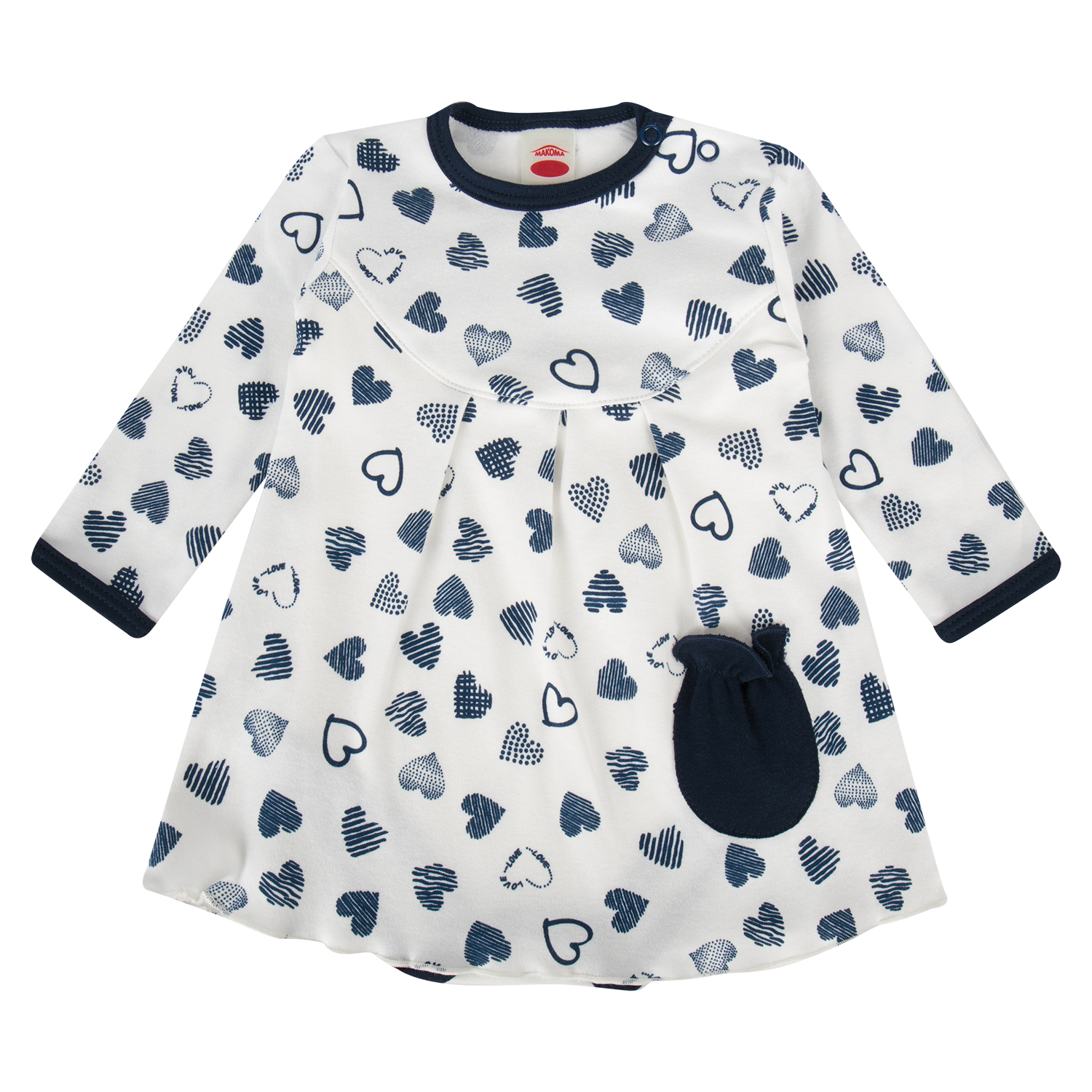 

Боди Makoma Sweet hearts белый/синий р.86, GL000811908