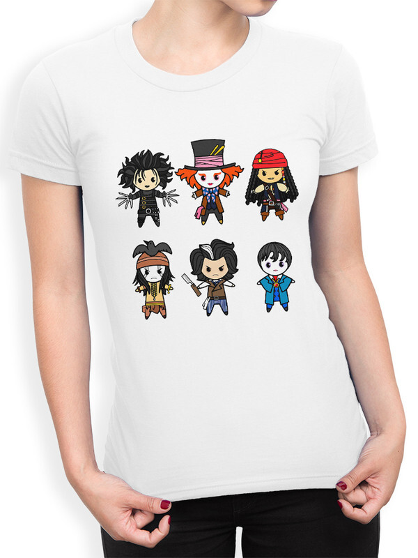 

Футболка женская Dream Shirts Роли Джонни Деппа белая L, Белый, Роли Джонни Деппа