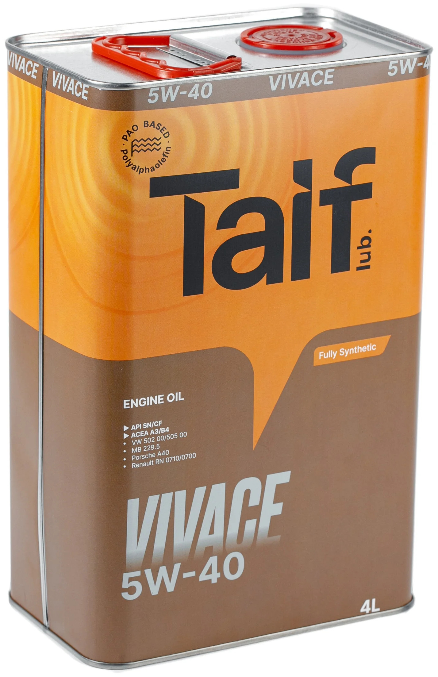 Моторное масло TAIF синтетическое Vivace 5W40 4л