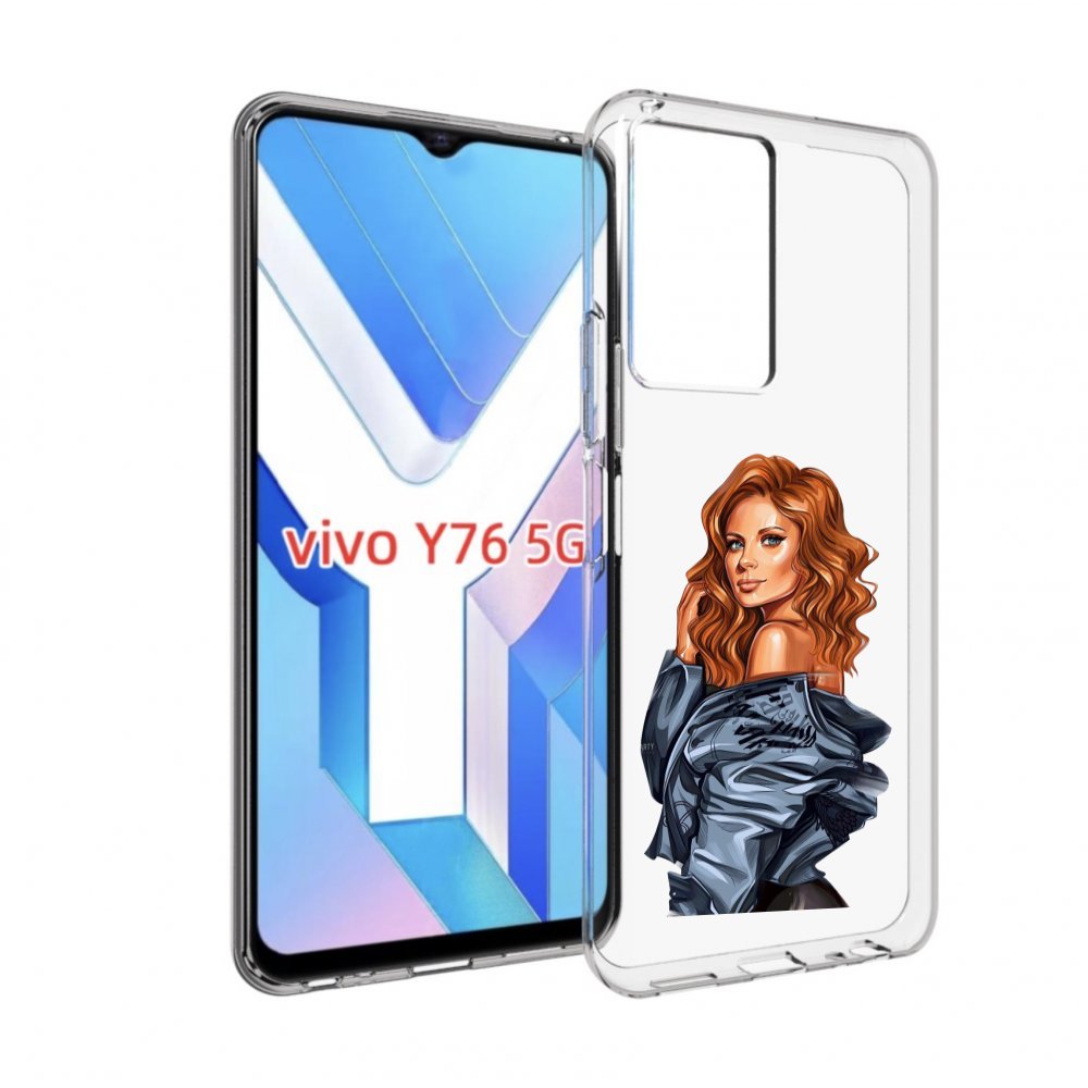 

Чехол MyPads Рыжая-девушка женский для Vivo Y76 5G, Прозрачный, Tocco