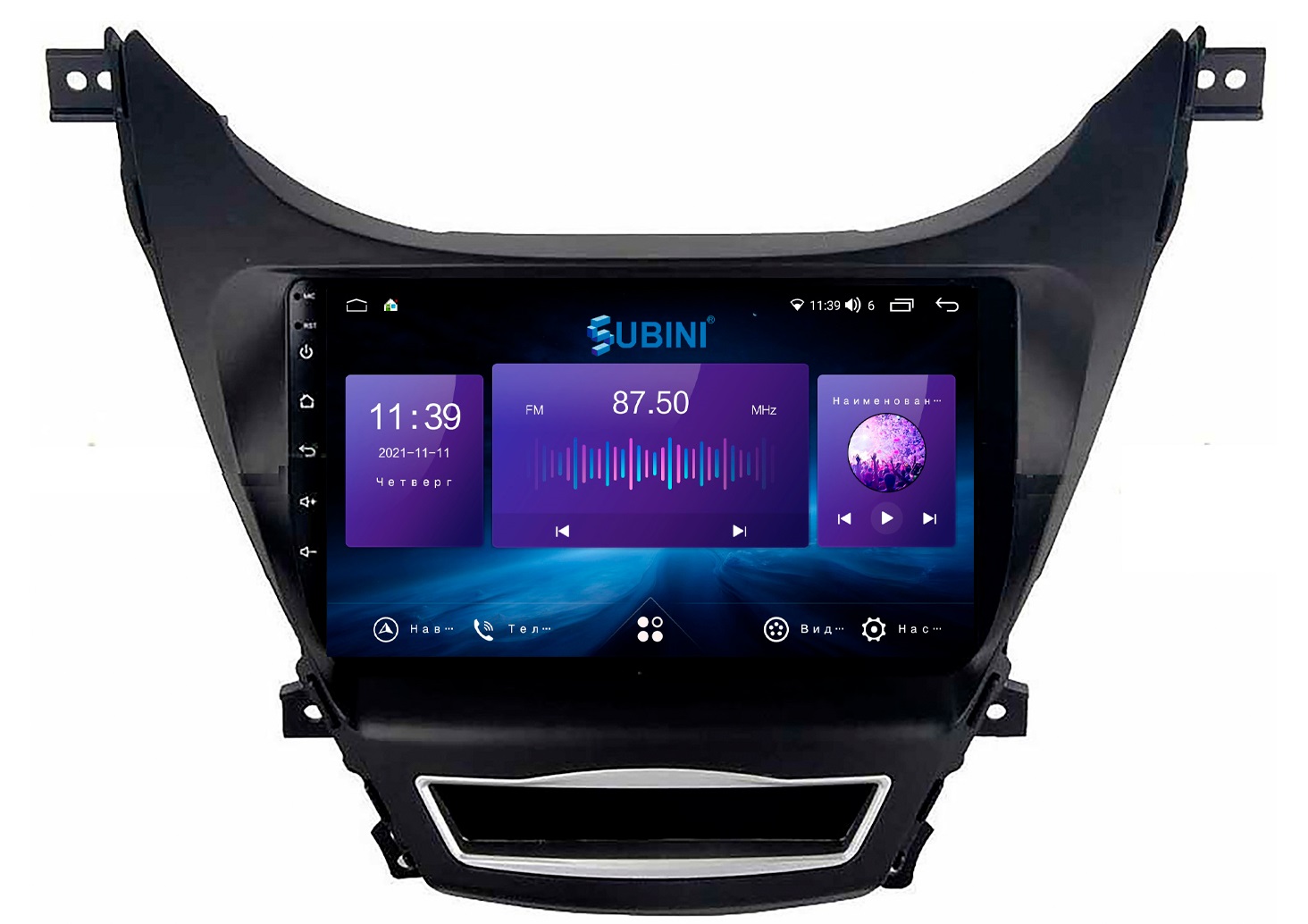 фото Автомагнитола для hyundai elantra (md) 2014-2016, 6/128 гб ips 9, 2din subini