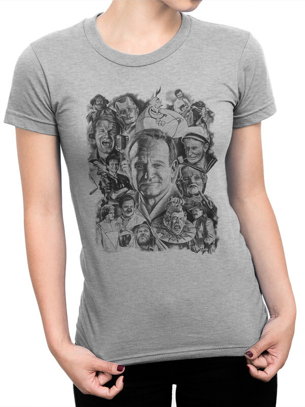 

Футболка женская Dream Shirts Робин Уилльямс серая M, Робин Уилльямс
