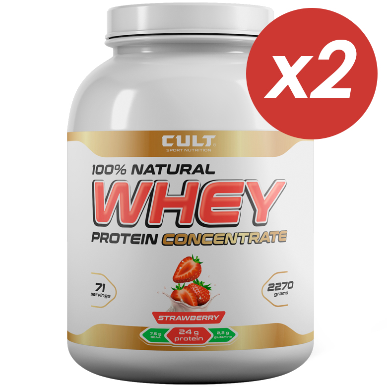 Cult Whey Protein Concentrate 75 (клубника) - 4540 грамм (2 шт по 2270 г)