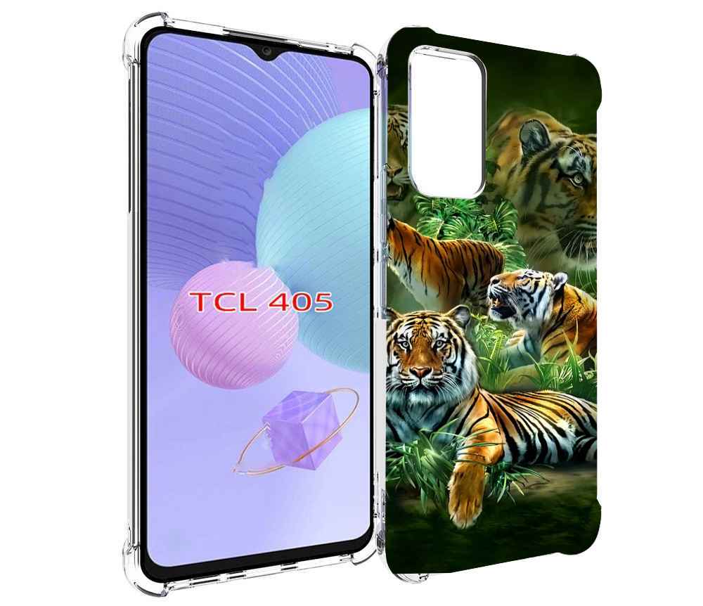 

Чехол MyPads Тигры для TCL 405, Tocco