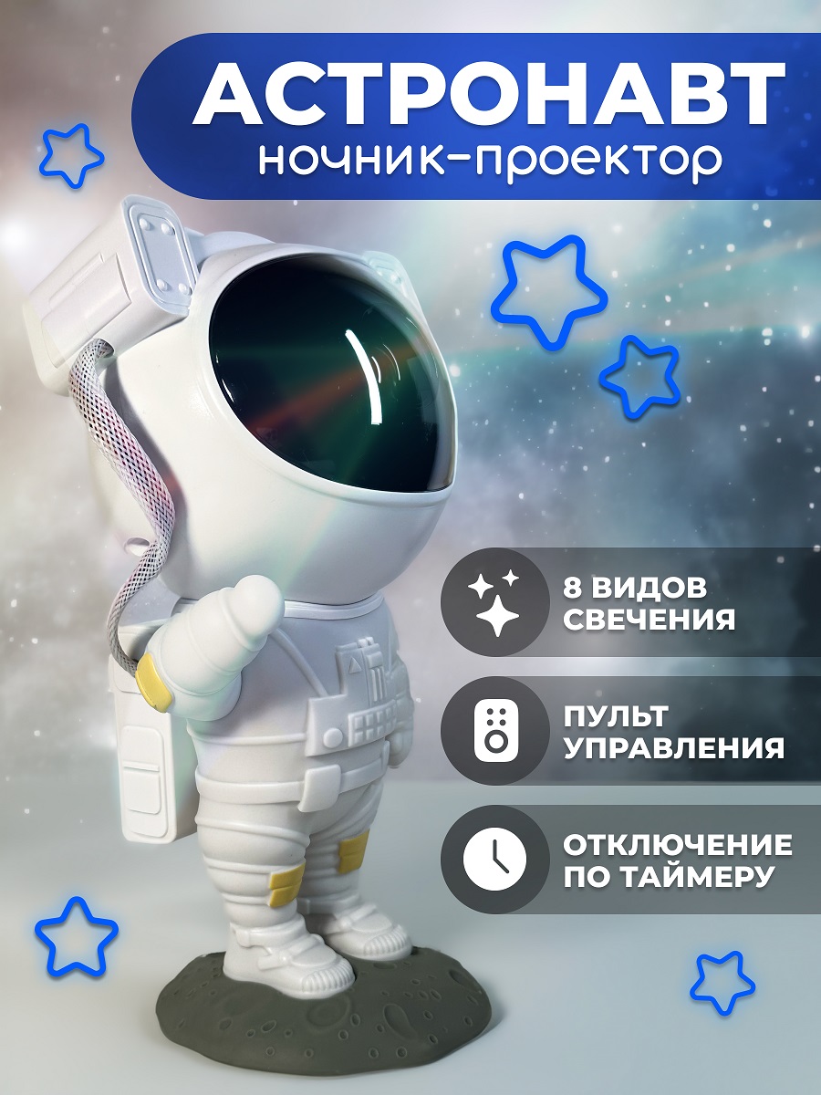 

Проектор-ночник Астронавт 8 видов свечения, ASTR