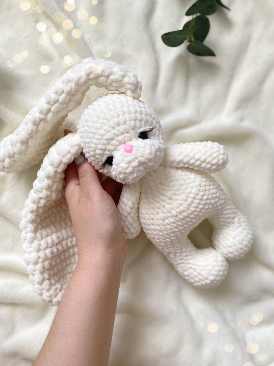 Игрушка Amigurumi ручная работа 26см белый