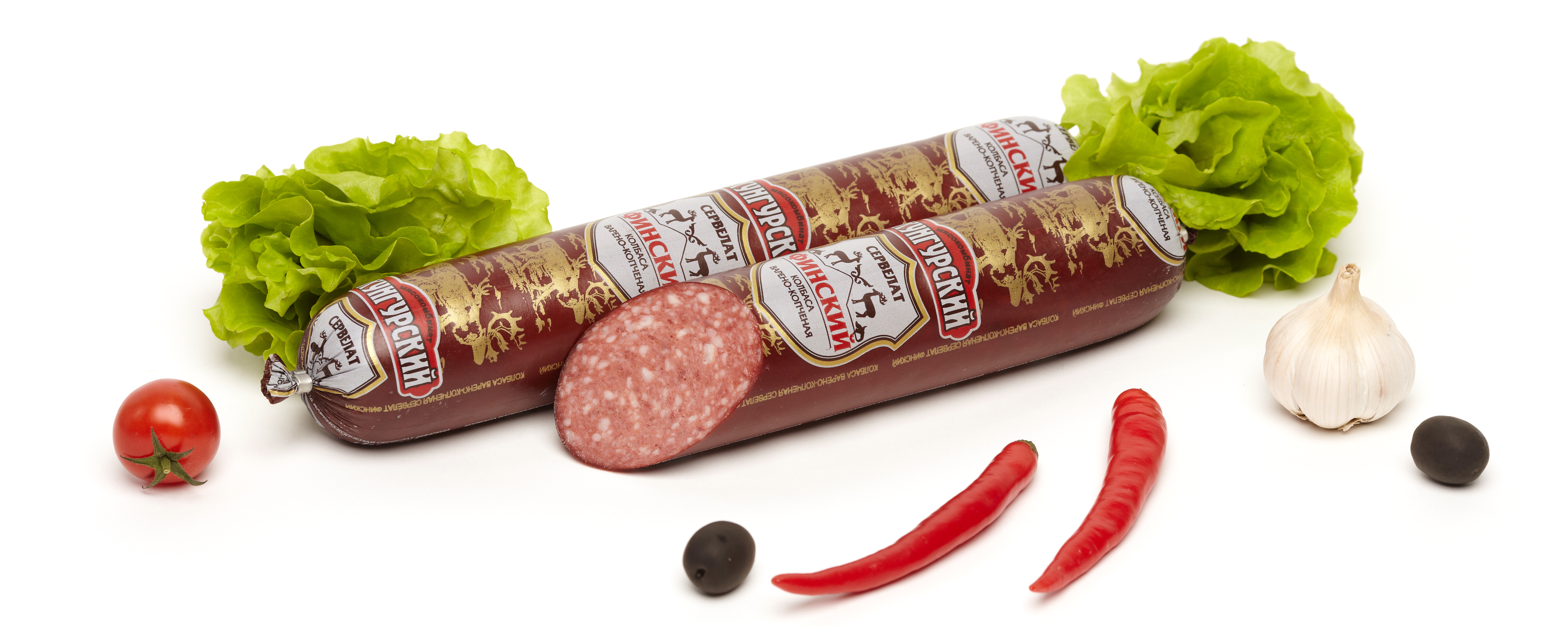 

Колбаса Мясокомбинат Кунгурский сервелат финский варено-копченая 400 г