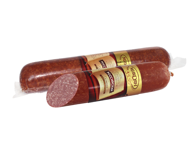 

Колбаса Микоян Сервелат Российский варено-копченая 350 г