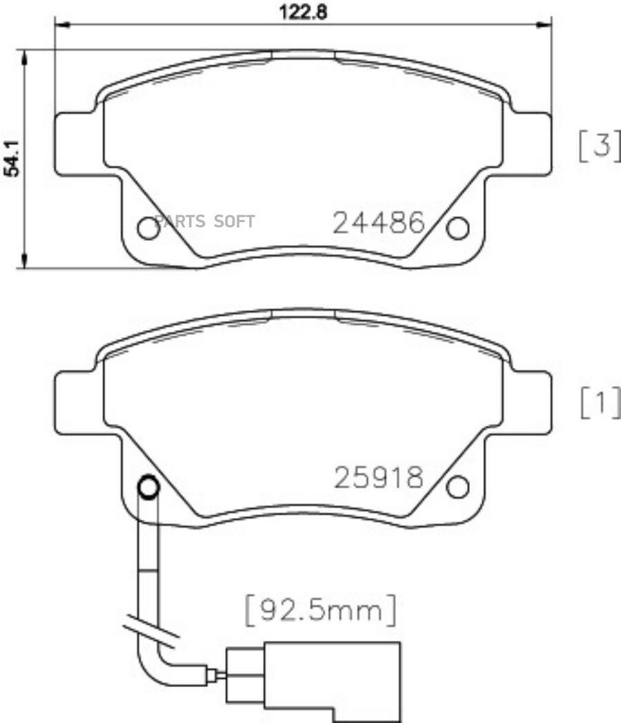 

Колодки зад.FORD TRANSIT 06- 1шт PAGID 8DB 355 012-781