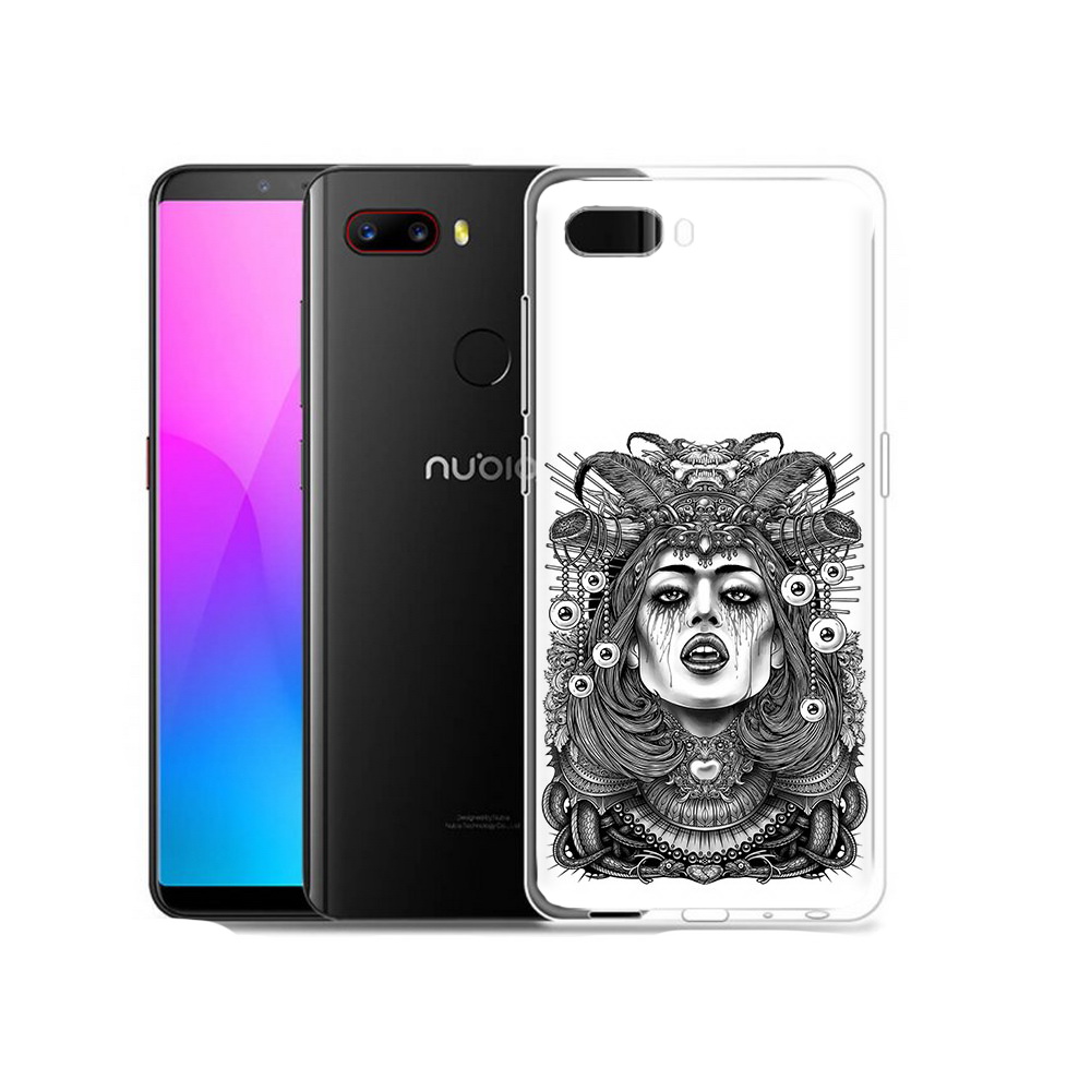 

Чехол MyPads Tocco для ZTE Nubia Z18 портрет девушки черно белый (PT115657.463.551), Прозрачный, Tocco