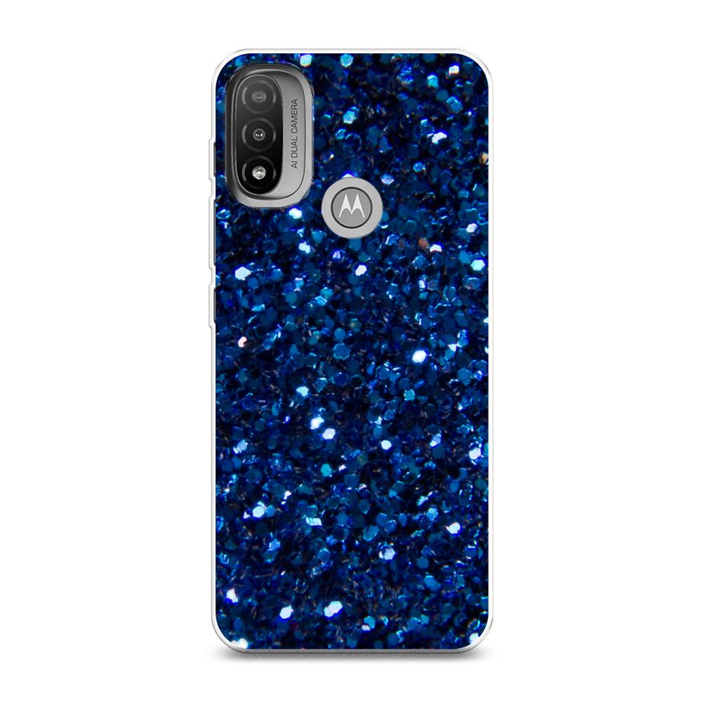 

Силиконовый чехол "Синие блестки рисунок" на Motorola Moto E20