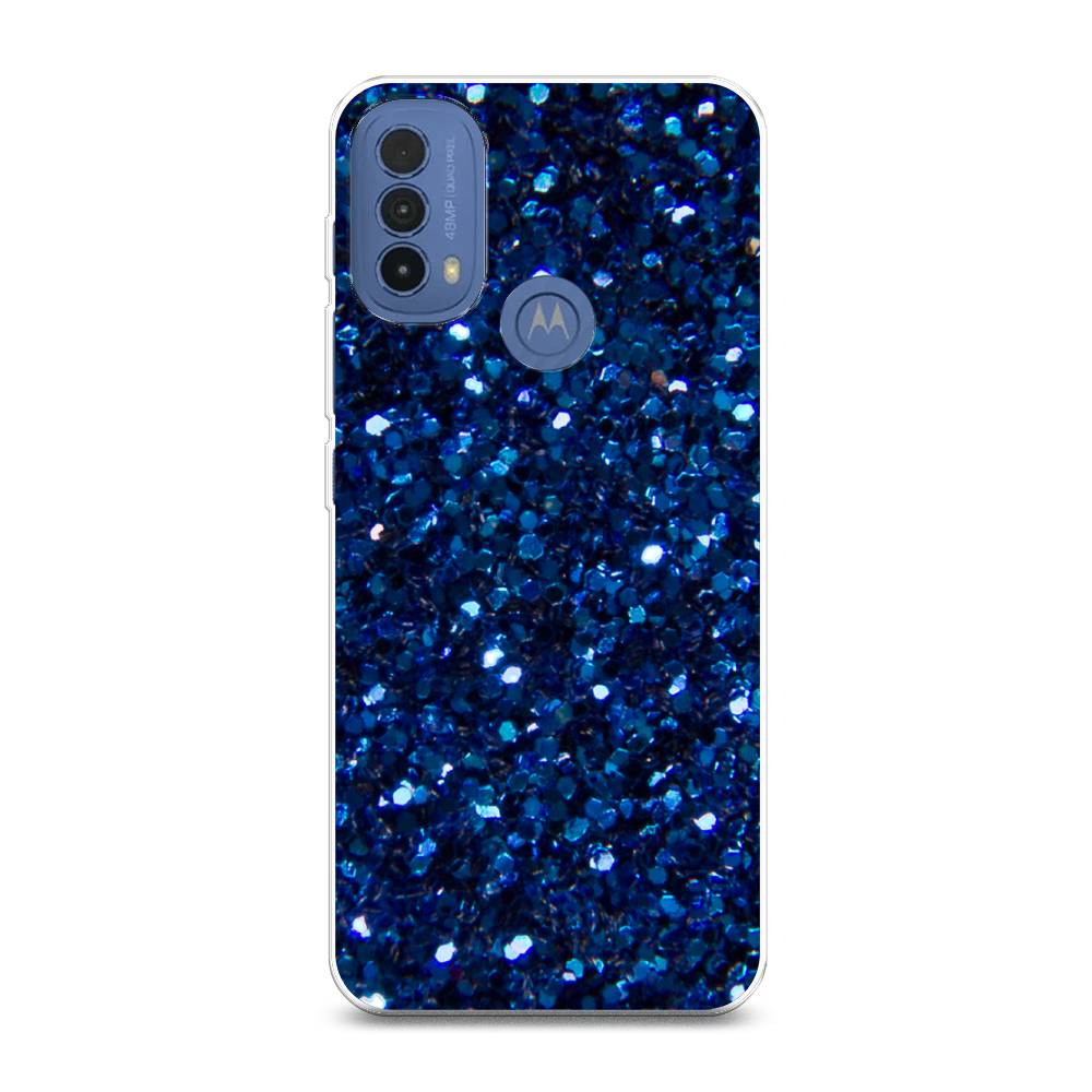 

Силиконовый чехол "Синие блестки рисунок" на Motorola Moto E30
