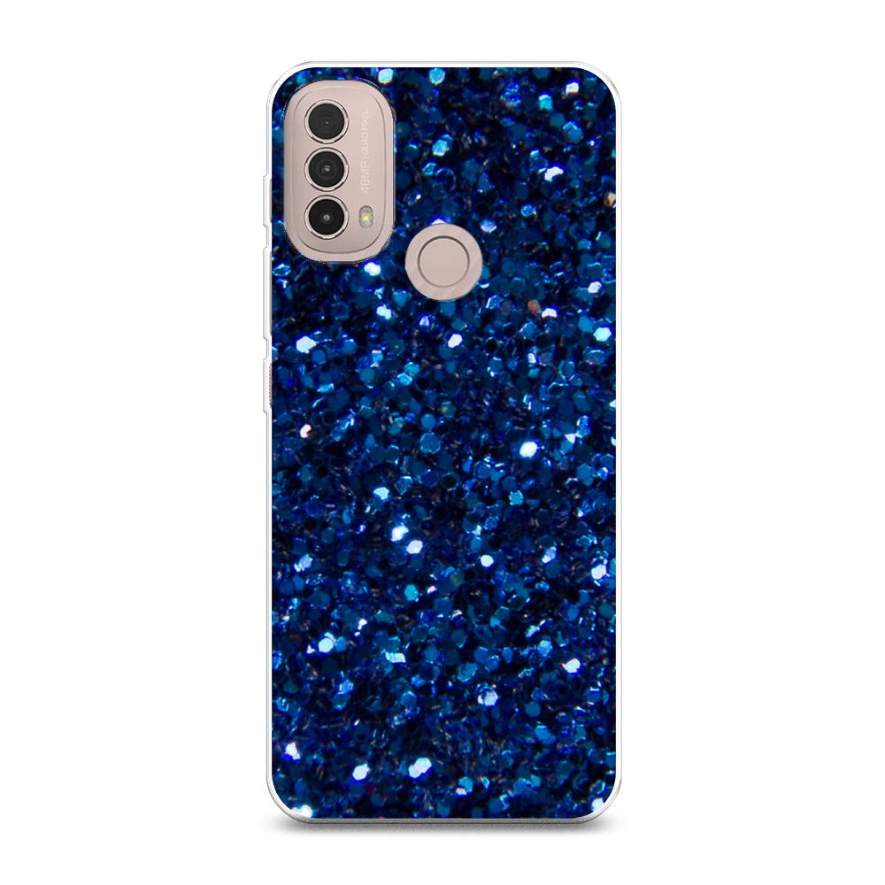 

Силиконовый чехол "Синие блестки рисунок" на Motorola Moto E40