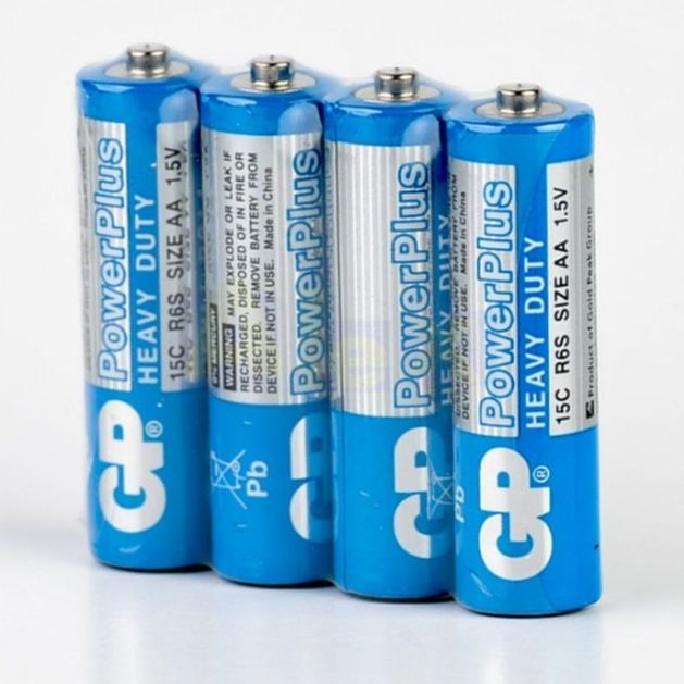 Батарейка GP PowerPlus HEAVY DUTY, 1.5 В, R6 в упаковке 4 штуки батарейка gopower r03 aaa shrink 4 heavy duty 1 5v 4 60 1200 4 шт