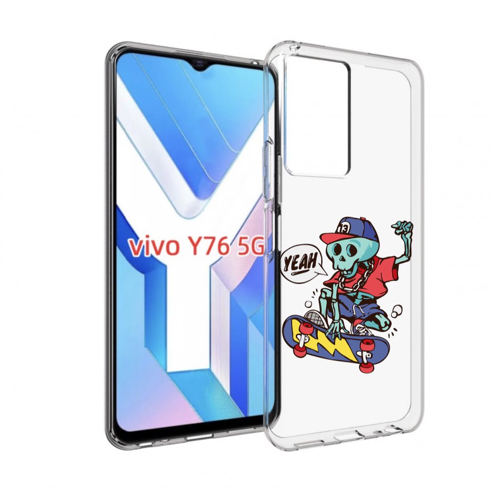 

Чехол MyPads Скелет-на-скейте для Vivo Y76 5G, Прозрачный, Tocco