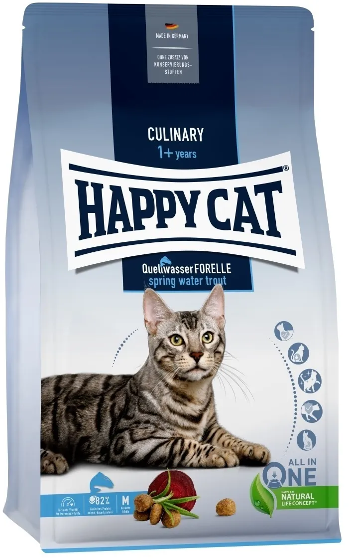 фото Сухой корм для взрослых кошек happy cat culinary adult родниковая форель, 300г