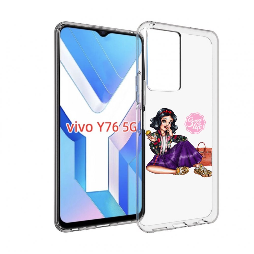 

Чехол MyPads Сладкая-жизнь женский для Vivo Y76 5G, Прозрачный, Tocco