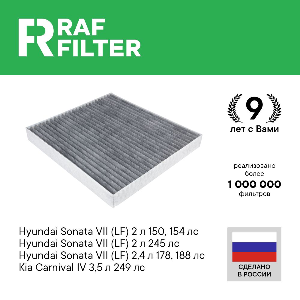 

Фильтр салона RAF Filter RSTC010HY Hyundai Sonata 7 lf, Santa Fe 4 до 07.20 Kia Carnival 4