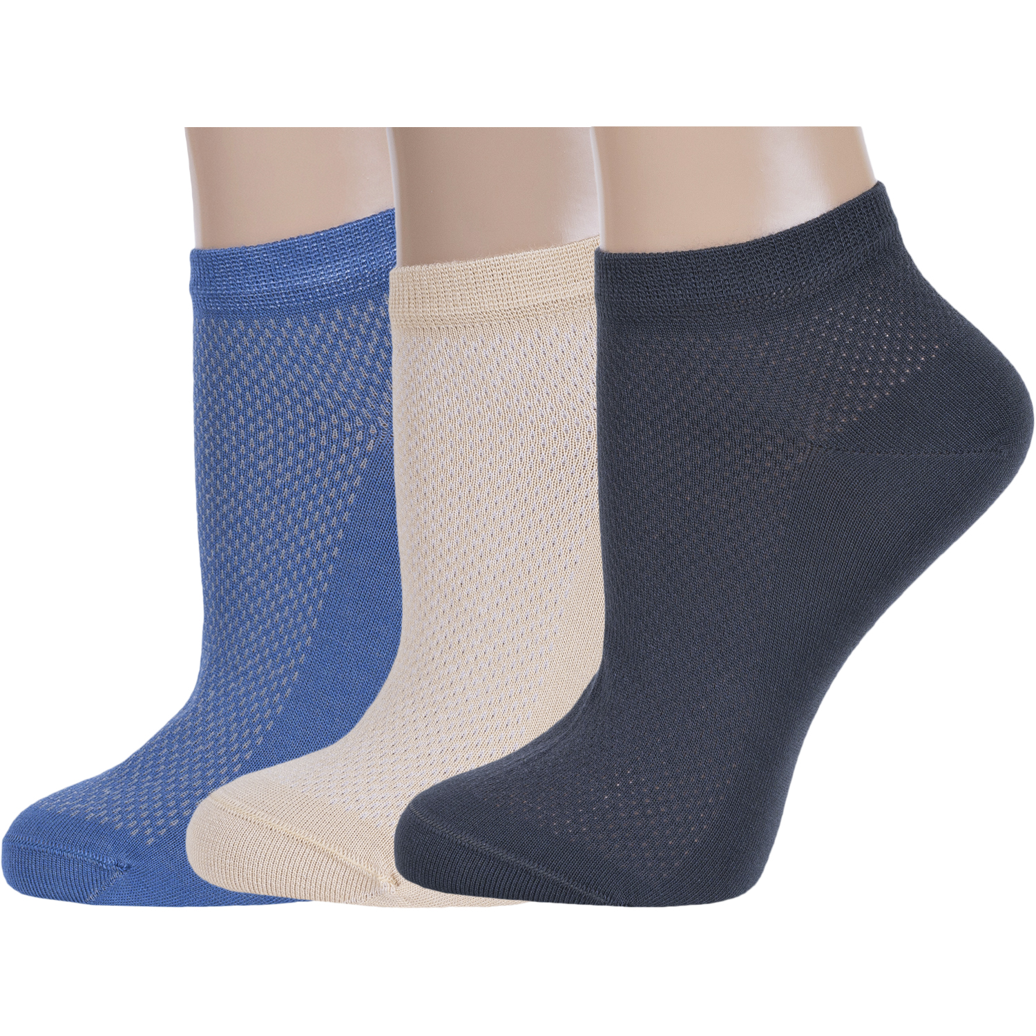 

Комплект носков женских Rusocks 3-Ж-1520 бежевых; синих; серых 25, 3-Ж-1520