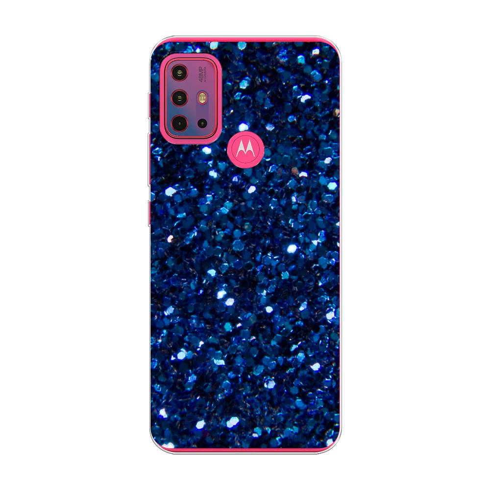 фото Силиконовый чехол "синие блестки рисунок" на motorola moto g20 awog