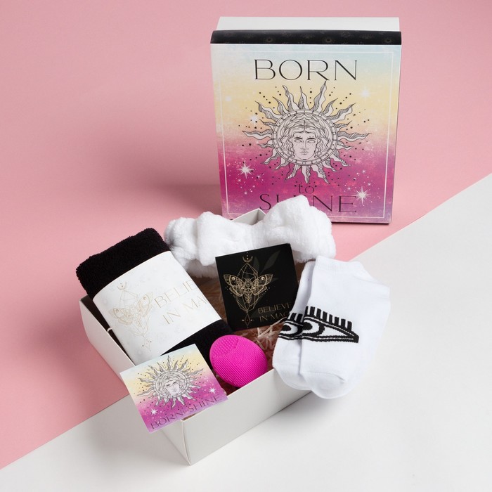 

Набор подарочный Этель Born to shine полотенце и аксс (4 предмета)