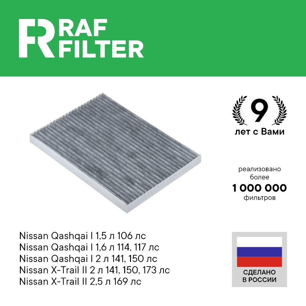 

Фильтр салона RAF Filter RSTC004NIY Nissan Qashqai j10, X-Trail t31