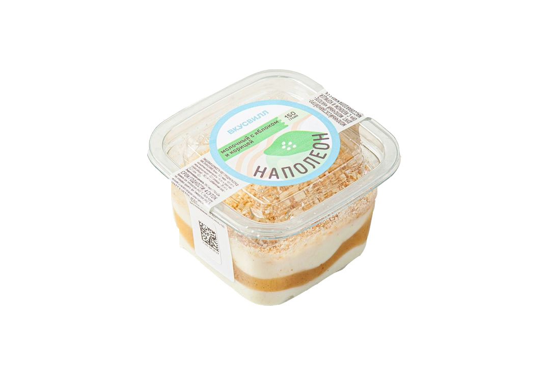 

Десерт молочный ВкусВилл Наполеон с яблоком и корицей 150 г