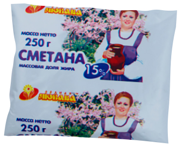 Сметана Родная Любава 15% 250 г