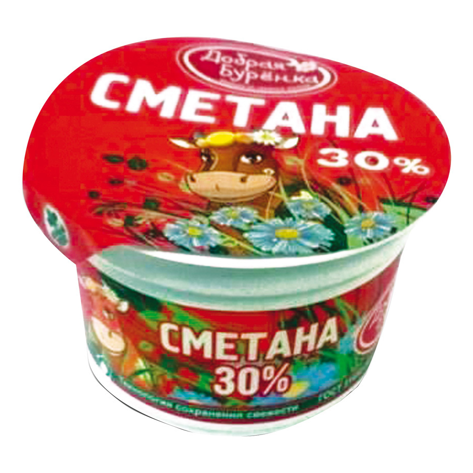 

Сметана Добрая Буренка 30% 180 г
