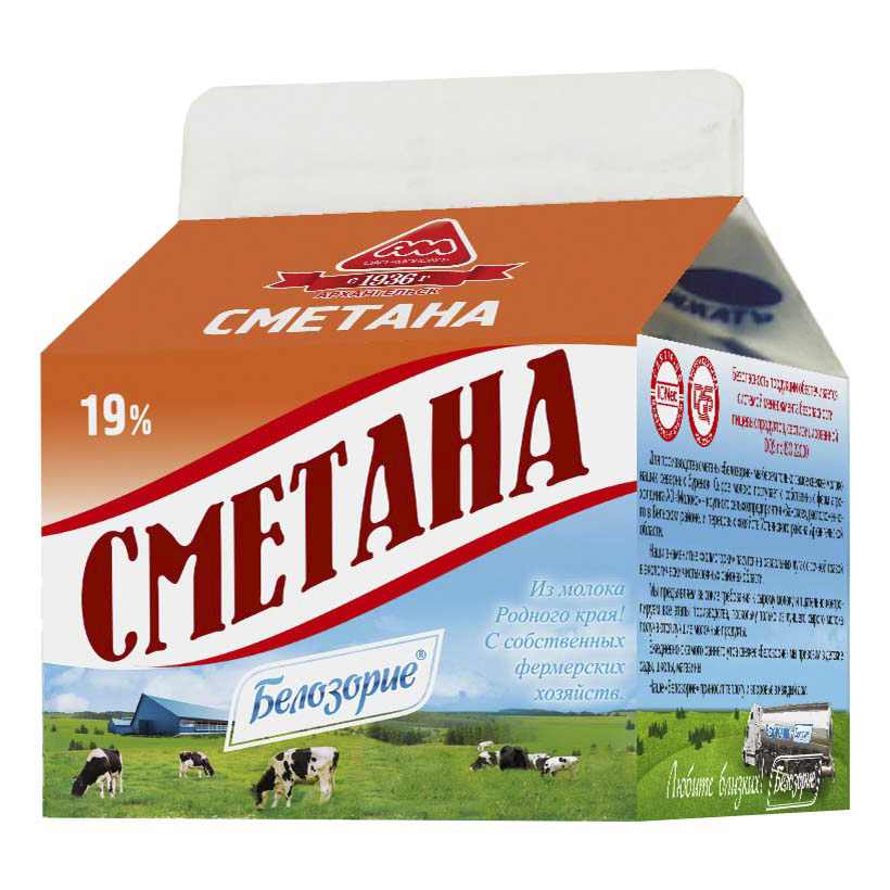 

Сметана Белозорие 19% бзмж 240 г