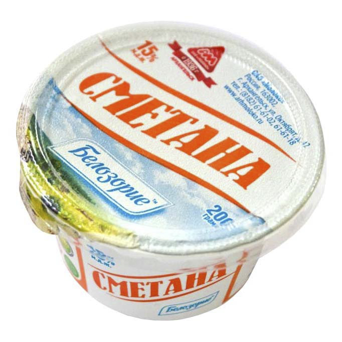 

Сметана Белозорие 15% 200 г БЗМЖ