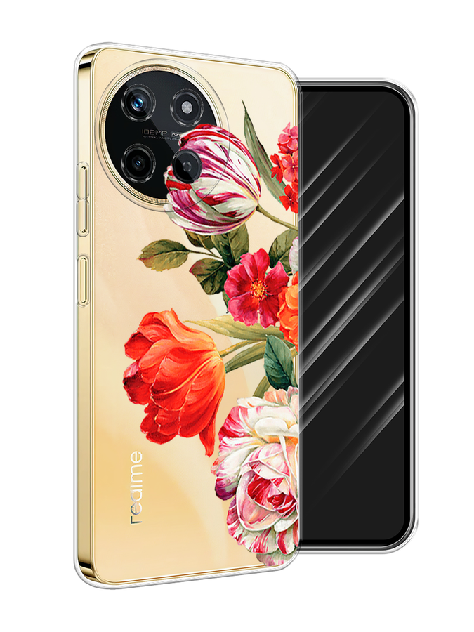 

Чехол Awog на Realme 11 4G "Весенний букет", Красный;розовый;зеленый, 2515150-1