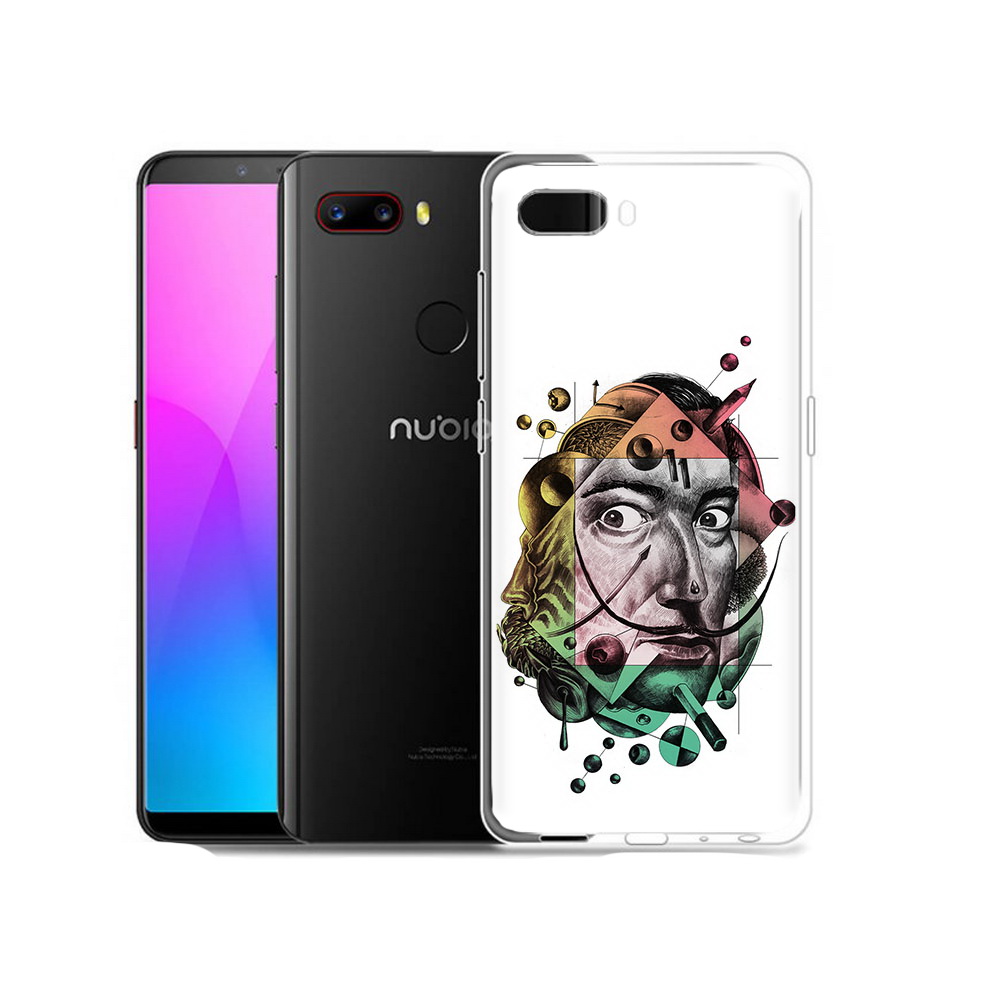 Чехол MyPads Tocco для ZTE Nubia Z18 разноцветное лицо абстракция (PT115657.463.570)