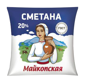 фото Сметана майкопская 20% бзмж стакан 450 г