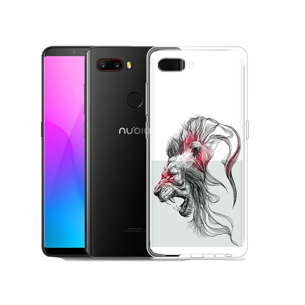 

Чехол MyPads Tocco для ZTE Nubia Z18 разъяренный лев (PT115657.463.576), Прозрачный, Tocco