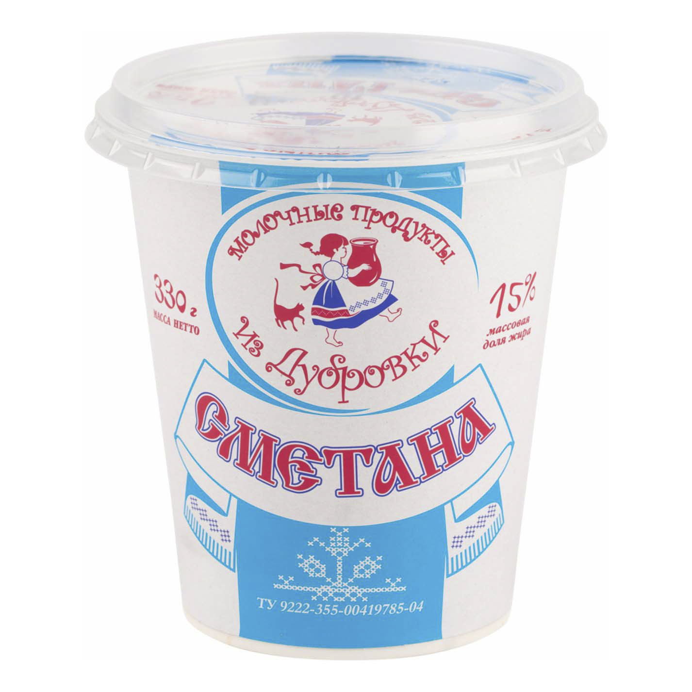 

Сметана Молочные продукты из Дубровки 15% бзмж 330 г