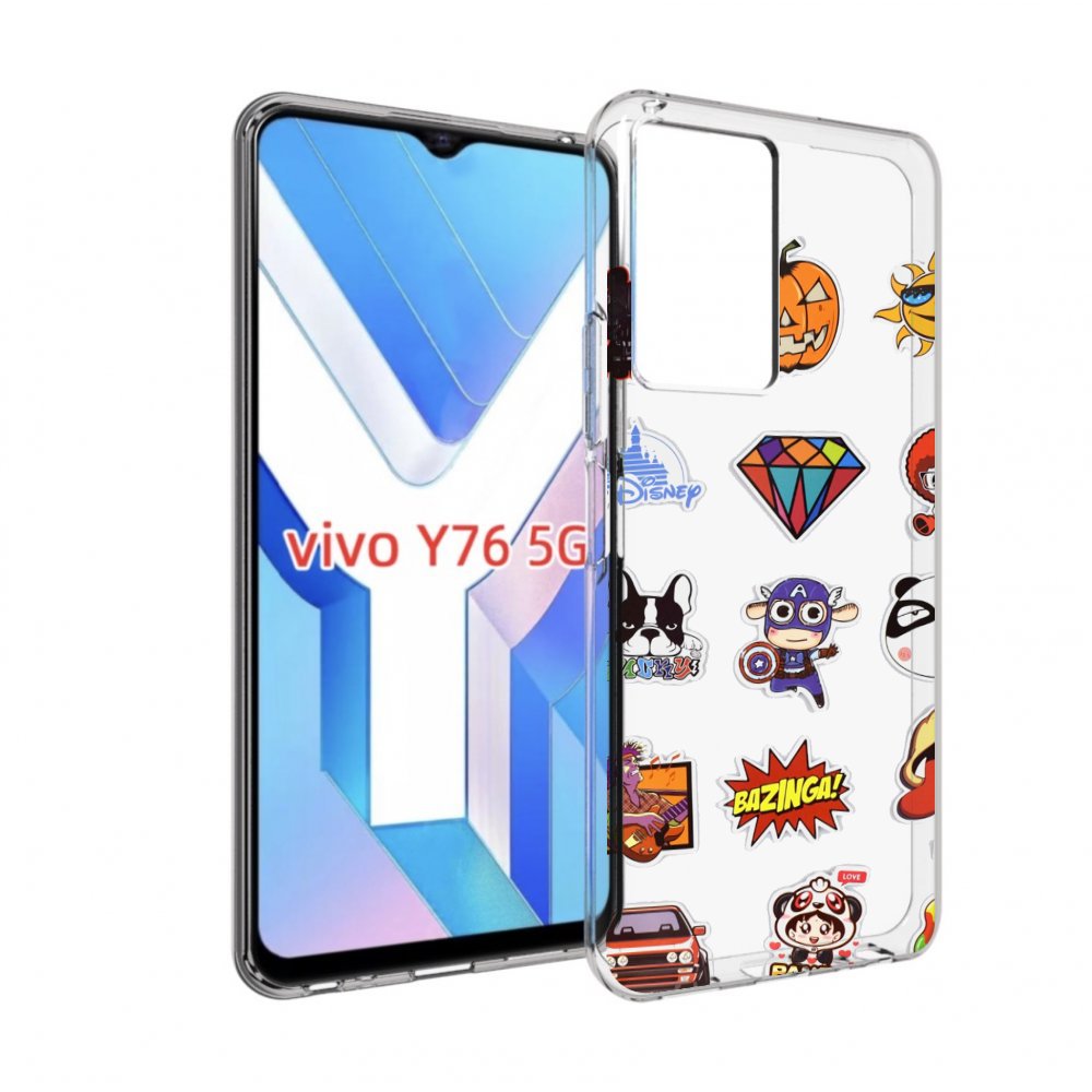 

Чехол MyPads Стикеры-2 для Vivo Y76 5G, Прозрачный, Tocco
