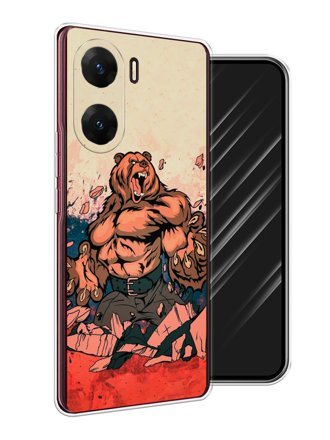 

Чехол Awog на Vivo V29e "Медведь с флагом РФ", Коричневый;синий;красный, 269450-1