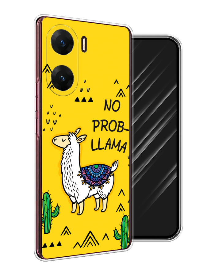 

Чехол Awog на Vivo V29e "No probLLama", Желтый;черный;синий, 269450-1