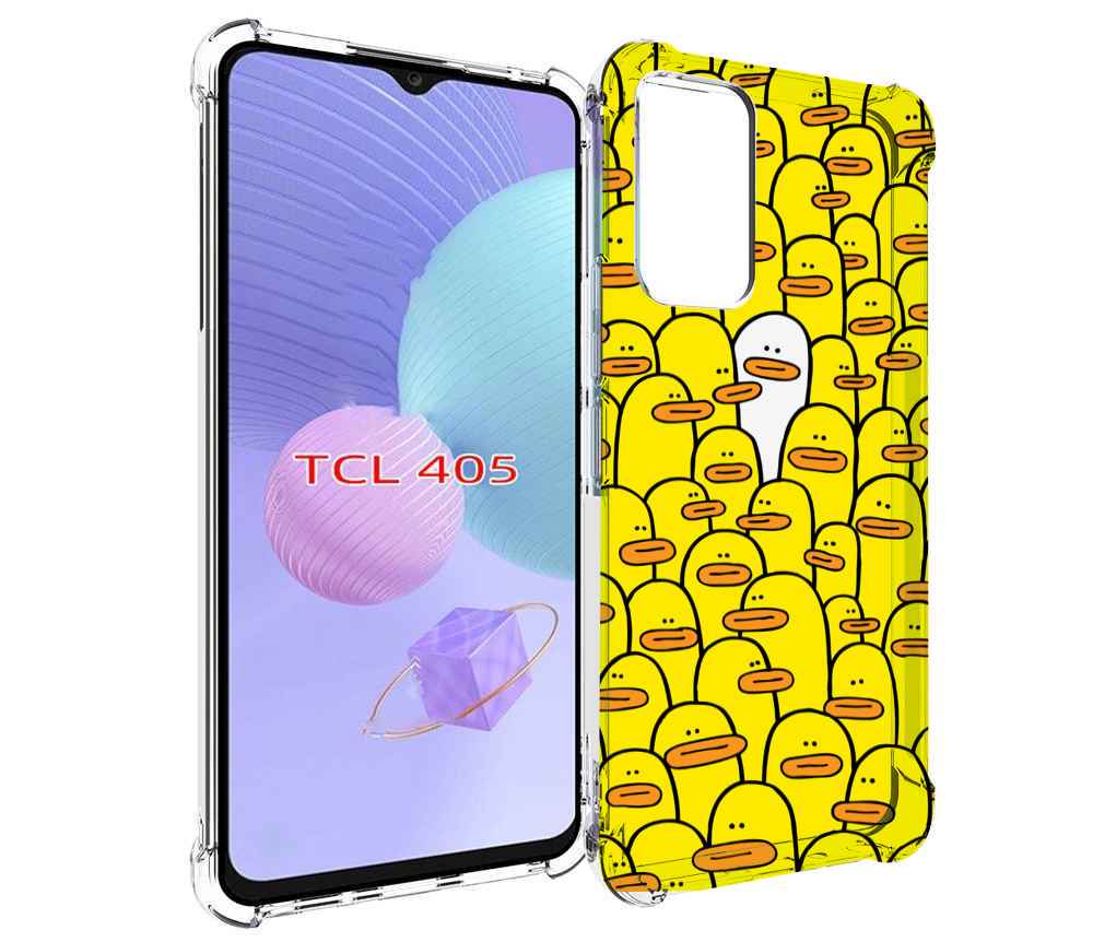 

Чехол MyPads белый среди желтых для TCL 405, Tocco
